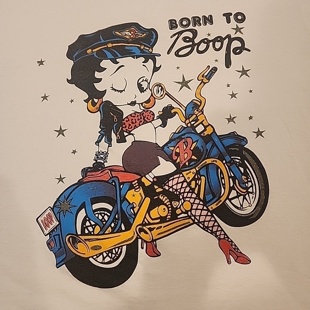 Betty Boop Biker Babe Motorcycle T-Shirt - Picture 2 of 13